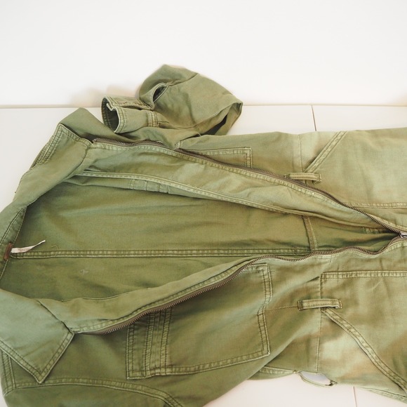 Free People Charlie Utility Jumpsuit Coveralls Olive Army Green Sz 4 No Belt - Picture 10 of 13